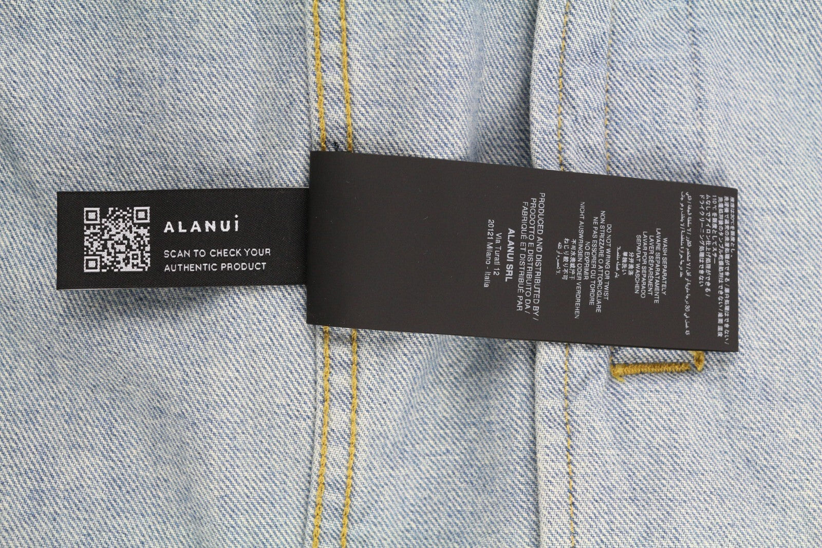 ALANUI Kerala vyriškas švarkas L ilgomis rankovėmis mėlynas medvilninis kimono RRP 699 € 