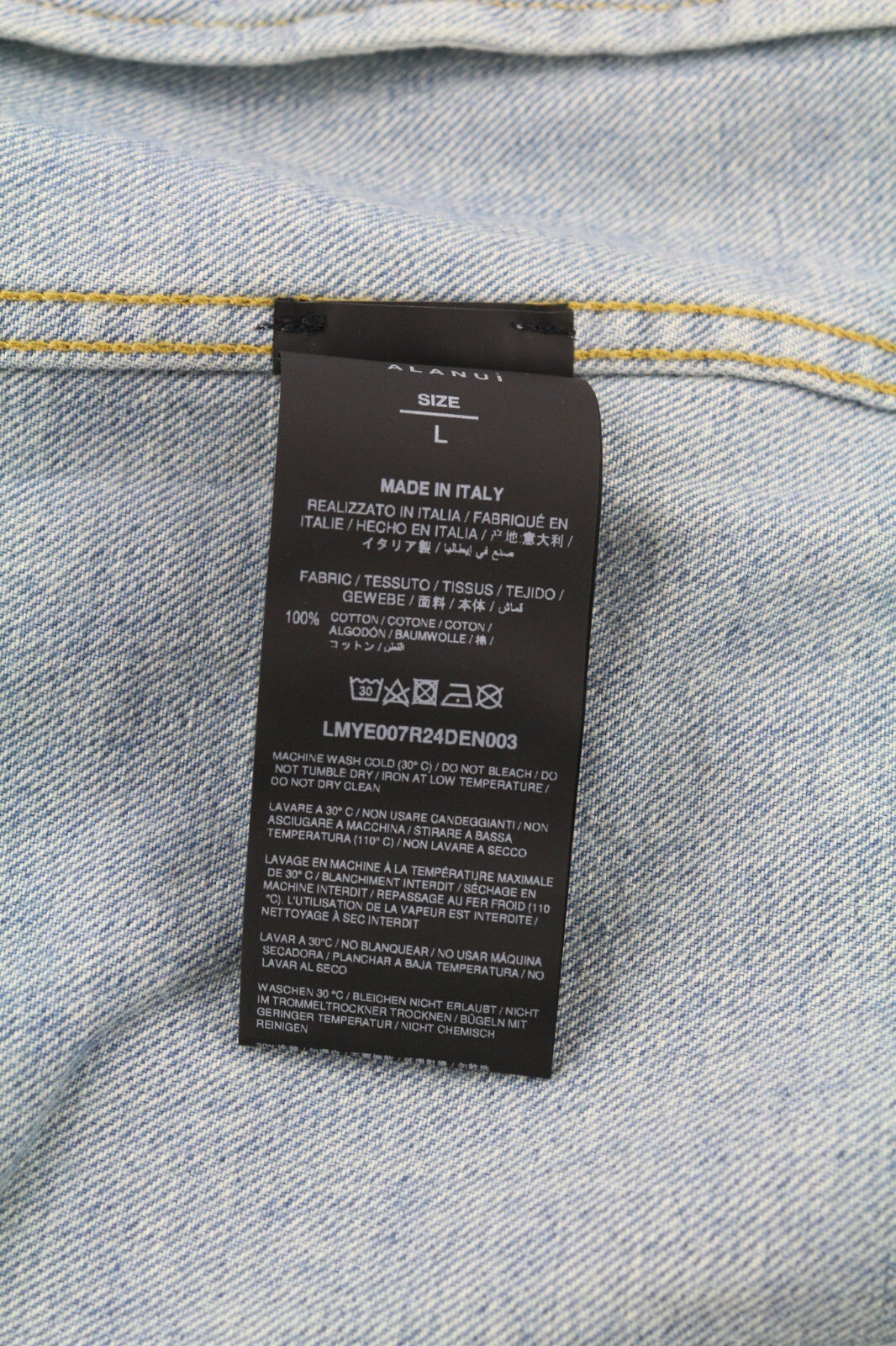 ALANUI Kerala vyriškas švarkas L ilgomis rankovėmis mėlynas medvilninis kimono RRP 699 € 