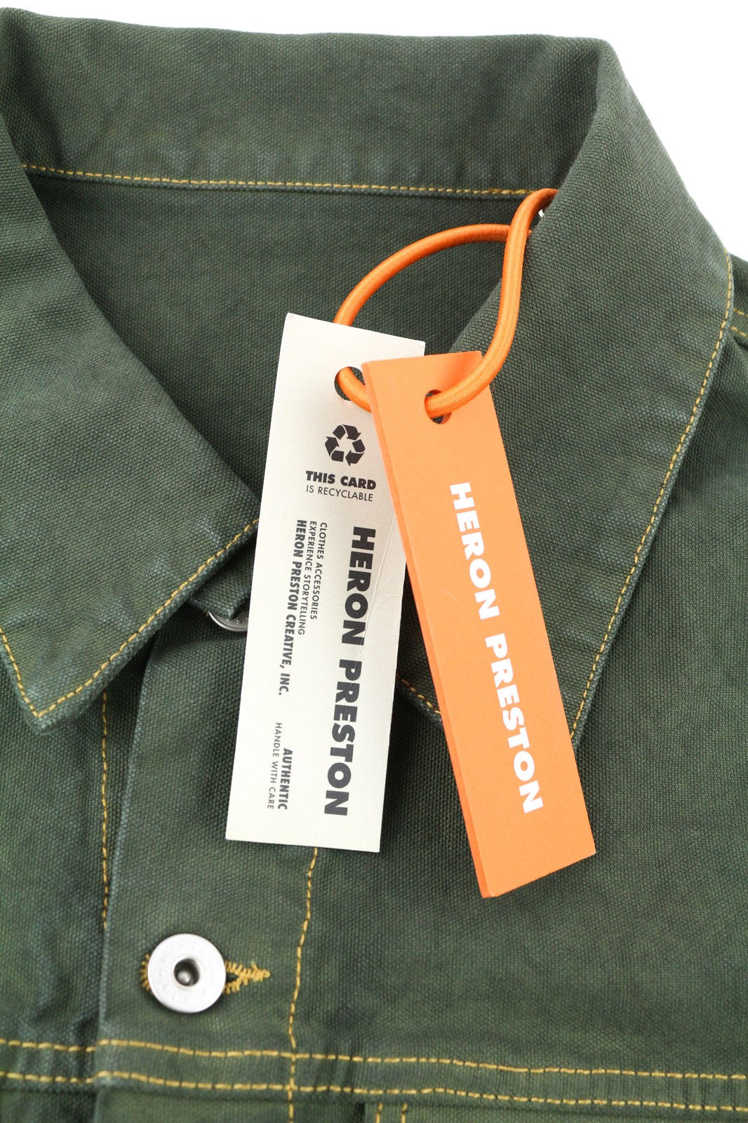 HERON PRESTON vyriška žalia medvilninė striukė ilgomis rankovėmis, L, rekomenduojama kaina – 565 € 