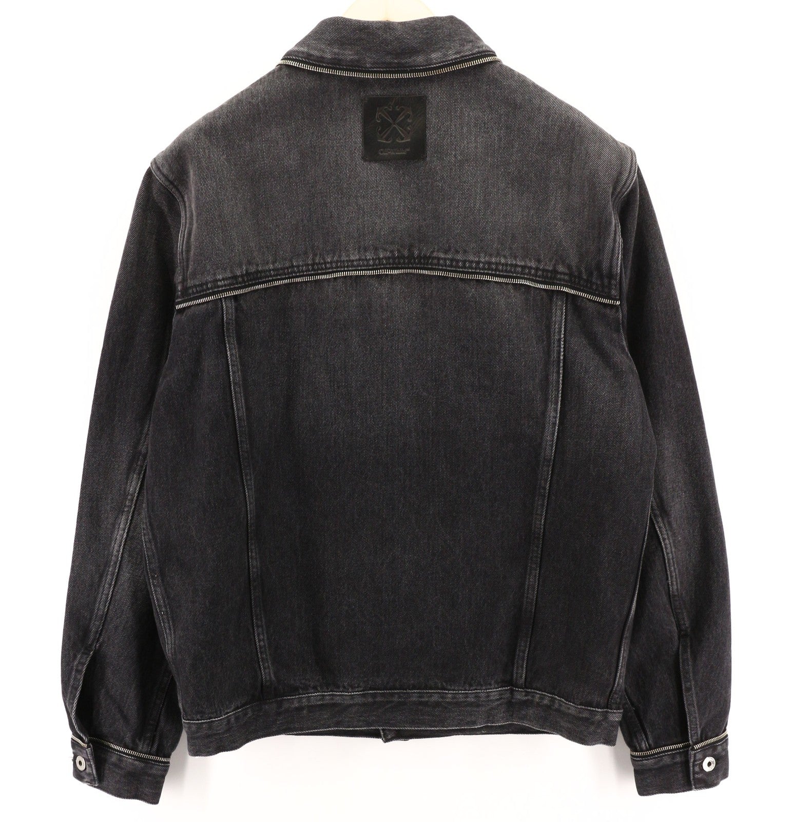 OFF-WHITE užtrauktuku dengta vyriška riedlenčių striukė S, skalbta juoda su užtrauktuku, RRP 995 € 