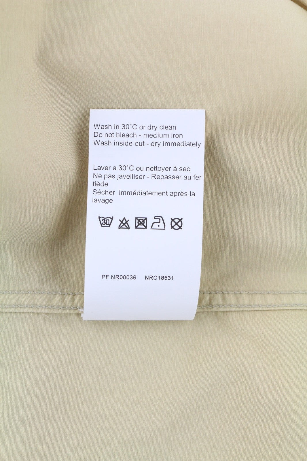 NORSE PROJECTS vyriški marškinėliai M smėlio spalvos su ilgomis rankovėmis ir medvilniniais užsegimais 