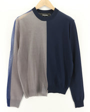 DSQUARED2 moteriškas megztinis M dydžio tamsiai mėlynas pilkas ilgomis rankovėmis 