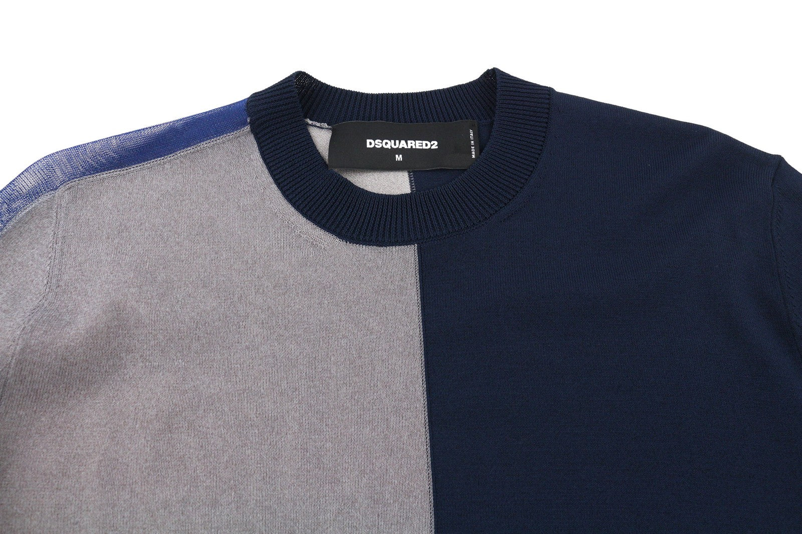 DSQUARED2 moteriškas megztinis M dydžio tamsiai mėlynas pilkas ilgomis rankovėmis 