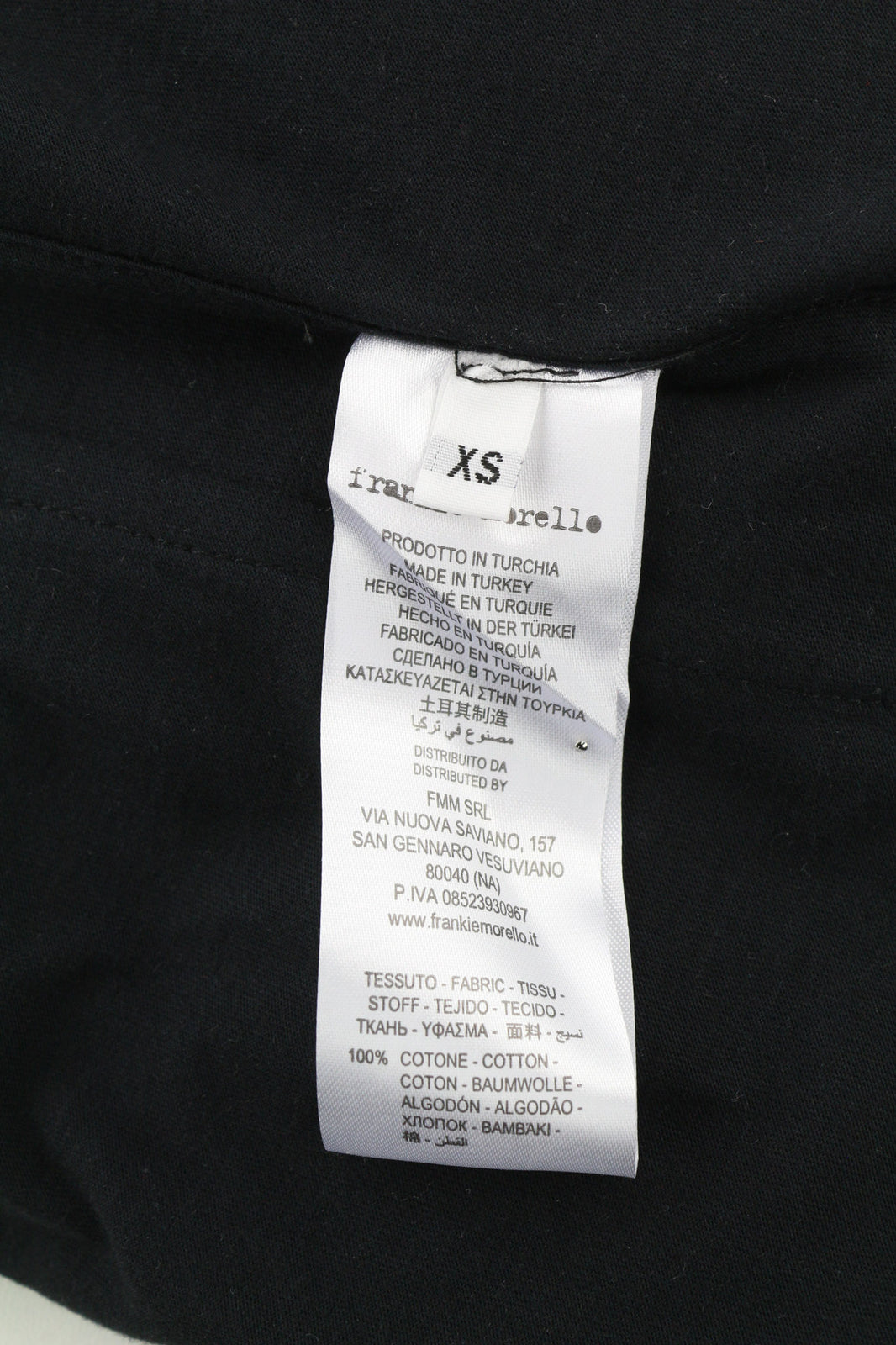 FRANKIE MORELLO Jianjian Men T-Shirt XS Black Pure Cotton Short Sleeved Pullover