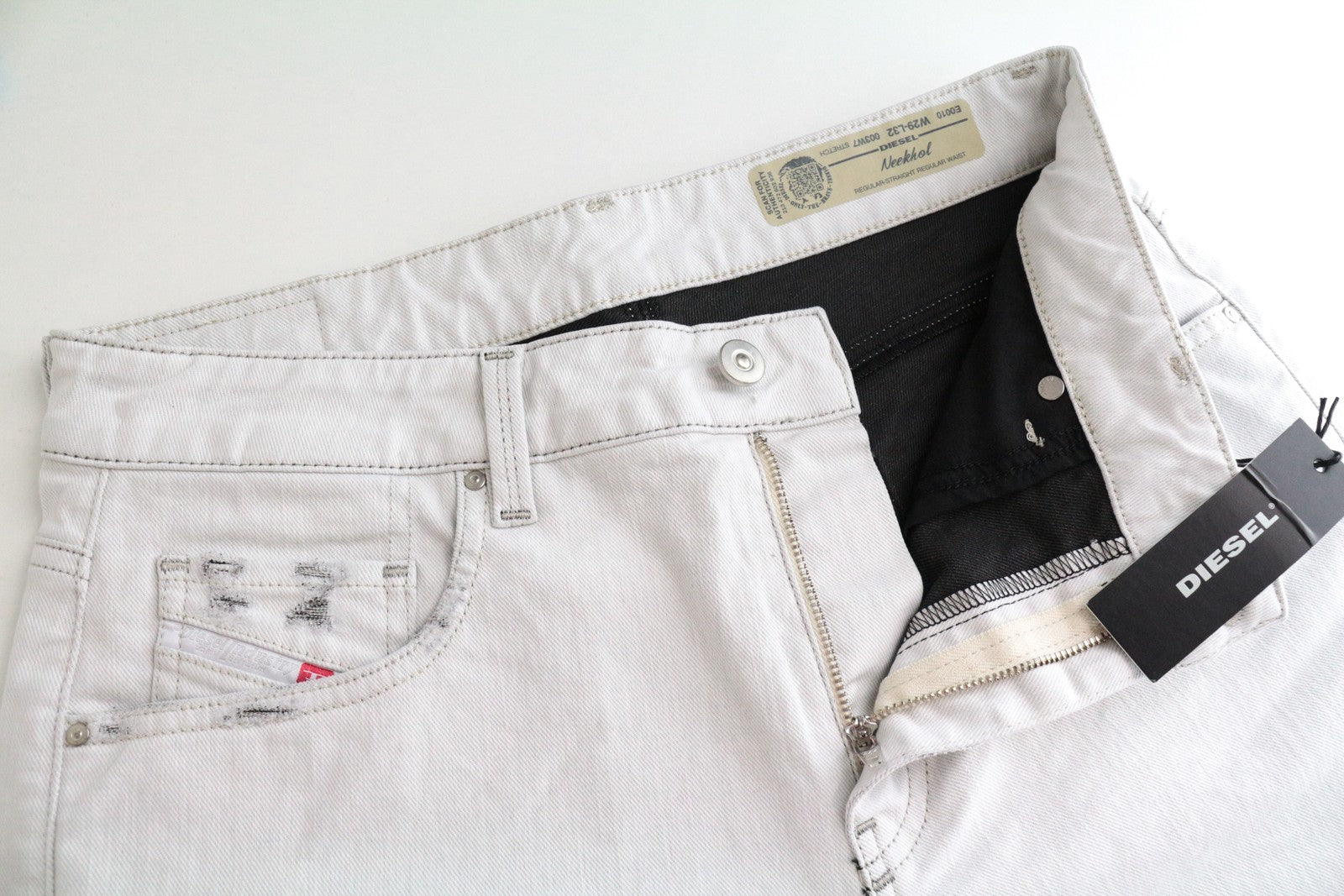 DIESEL Neekhol 003W7 Women's Jeans W29 L32 Cotton Stretch Straight Fit Blue