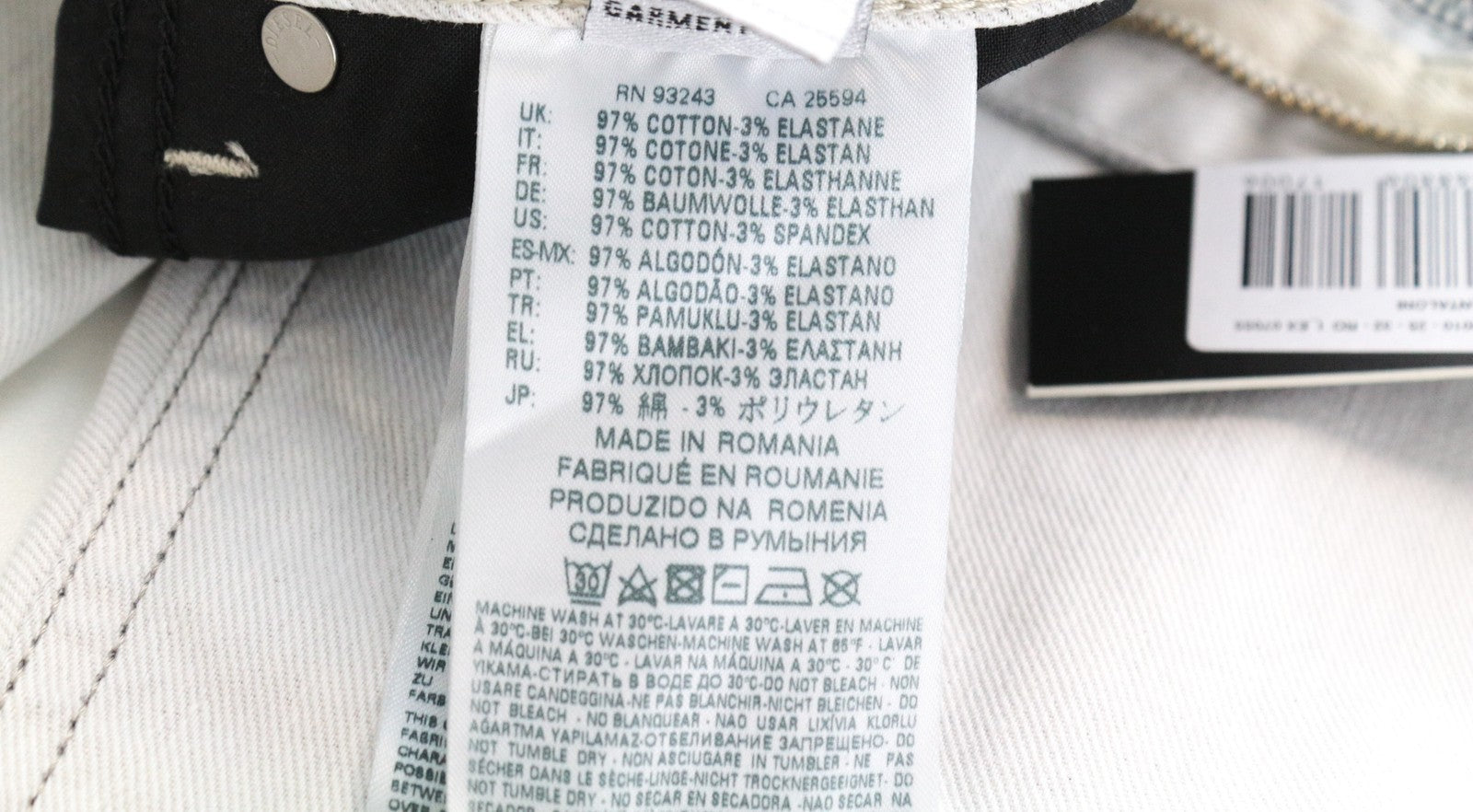 DIESEL Neekhol 003W7 Women's Jeans W29 L32 Cotton Stretch Straight Fit Blue