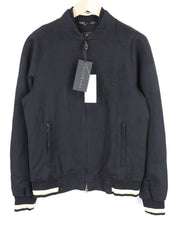 JOHN RICHMOND Men's Jacket UK16 Navy Single-Breasted Linen Cotton Long Sleeve