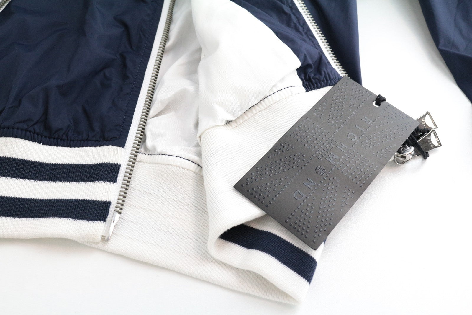 RICHMOND vyriška striukė 50 mėlyna pamušalu, užtrauktuku, ilgomis rankovėmis, bomberinė, vienaeilė 