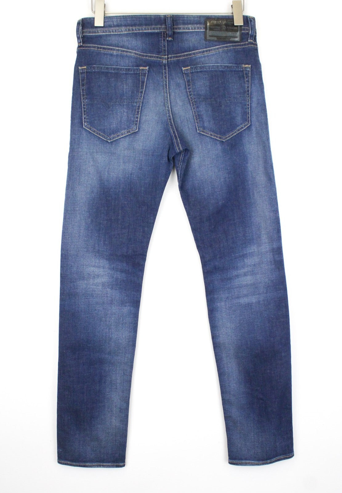 DIESEL Buster 084GR vyriški džinsai W29 L32 Slim Fit tamprūs siaurėjantys džinsai su sagomis, mėlynos spalvos 