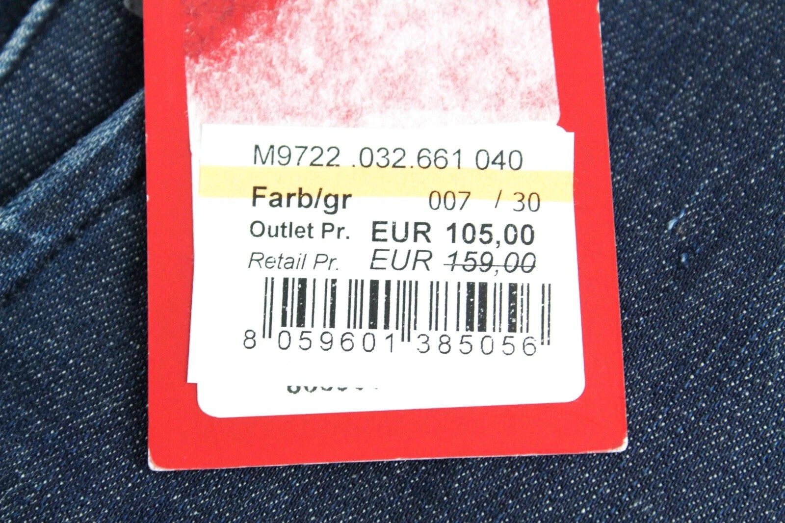 REPLAY Benni vyriški W30 L32 Chino Hyperflex mėlyni džinsai su tampriu gobtuvu 