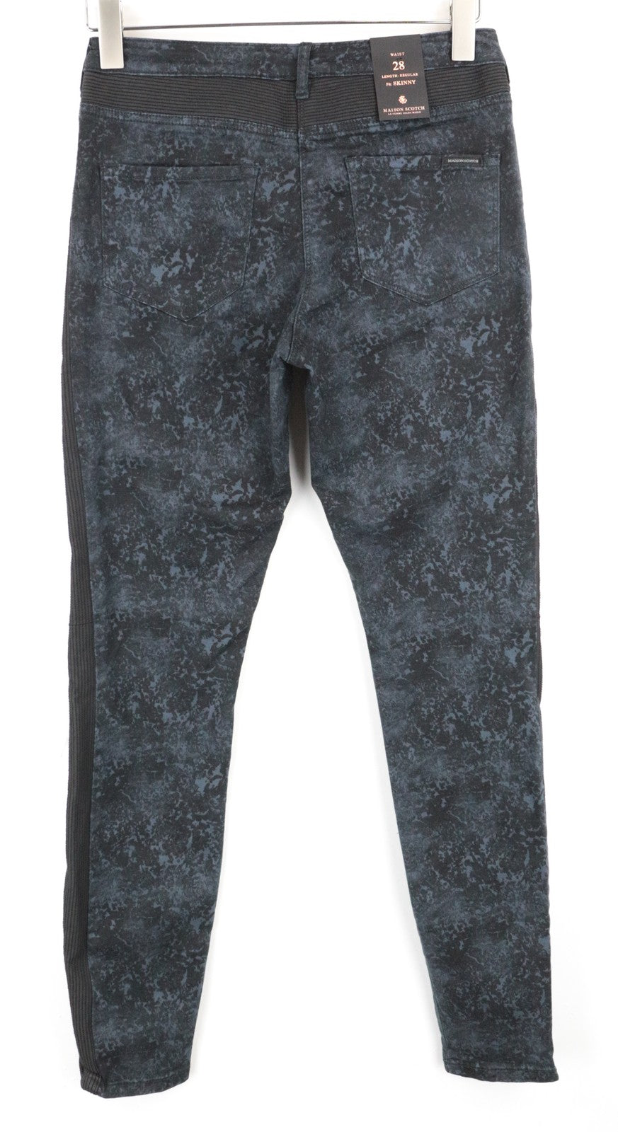 MAISON SCOTCH Women's W28 Skinny Jeans Grey Blue Stretch Pattern Cotton Pants