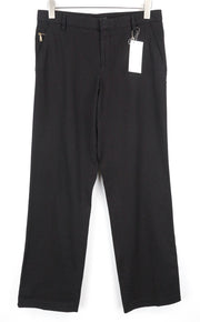 RICHMOND Men's Trousers 48 Black Cotton Stretch Casual Pleated Front Fit