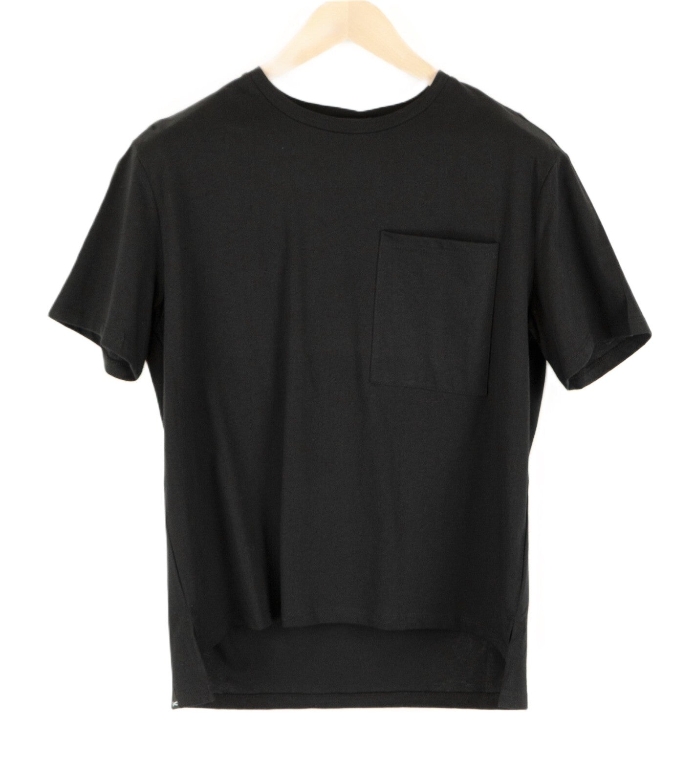 DENHAM Omono Black Women's XS Cotton T-Shirt Short Sleeve Pocket Casual