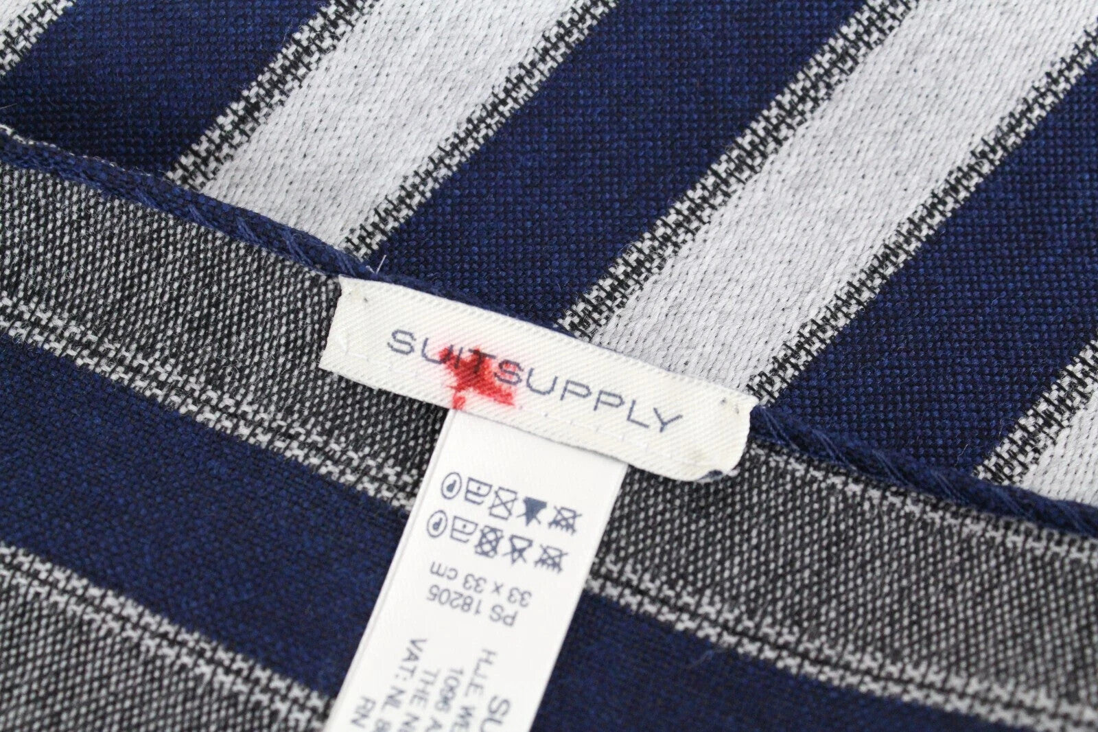 SUITSUPPLY mėlynai pilkos vilnos ir šilko 33x33 cm lengvos vyriškos kišeninės nosinaitės 