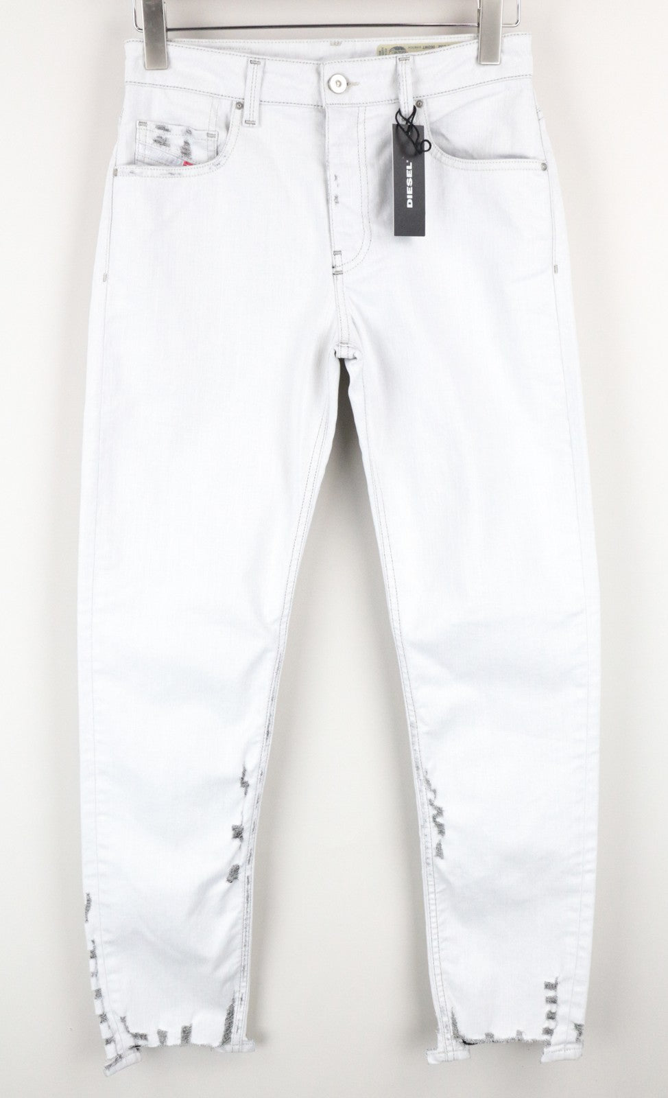 DIESEL Neekhol 003W7 Women's W27 L32 Light Blue Cotton Straight Stretch Jeans