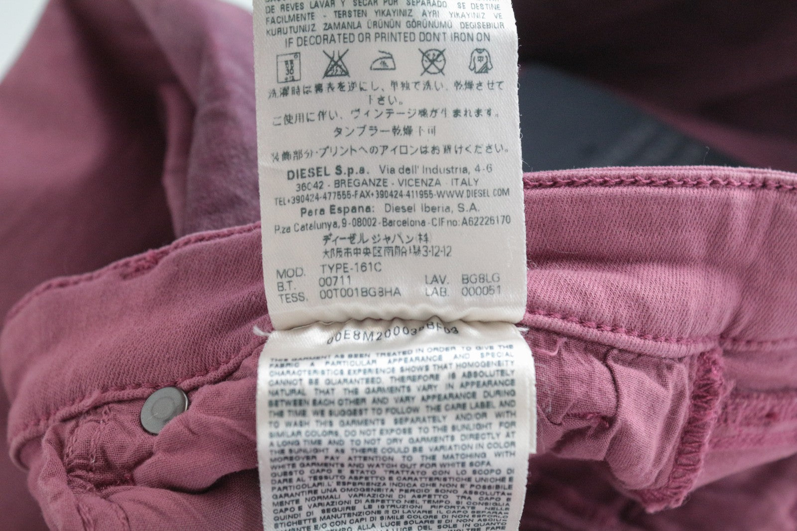 DIESEL BLACK GOLD Type-161C BG8LG moteriški W27 violetiniai aptempti džinsai 