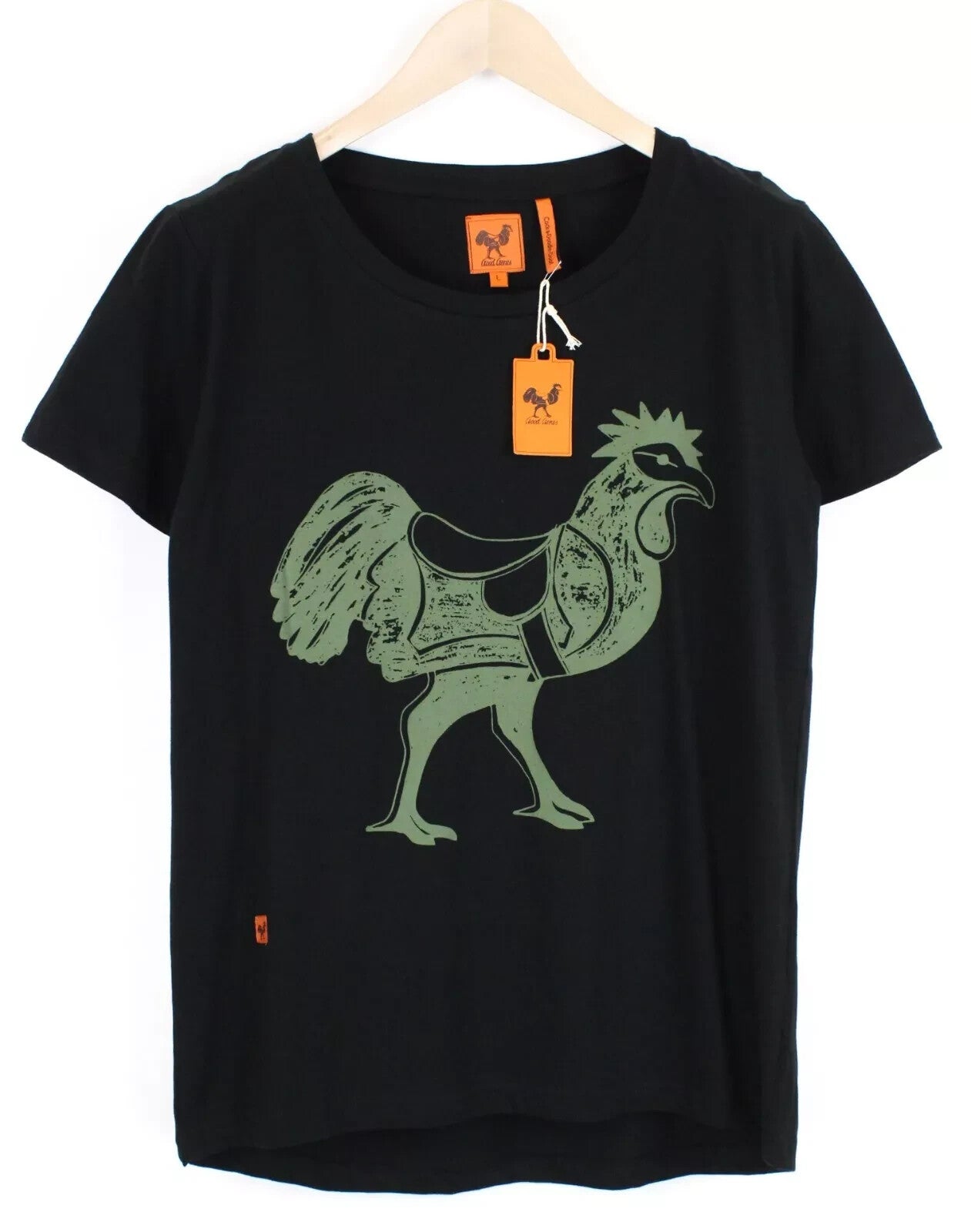 GOOD GENES L juodi medvilniniai vyriški marškinėliai apvalia kaklo iškirpte ir trumpomis rankovėmis 