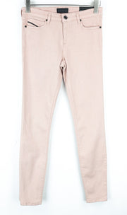 DIESEL BLACK GOLD Type-161C BG8M1 moteriškos W27 rožinės itin aptemptos trumpintos tamprios kelnės 