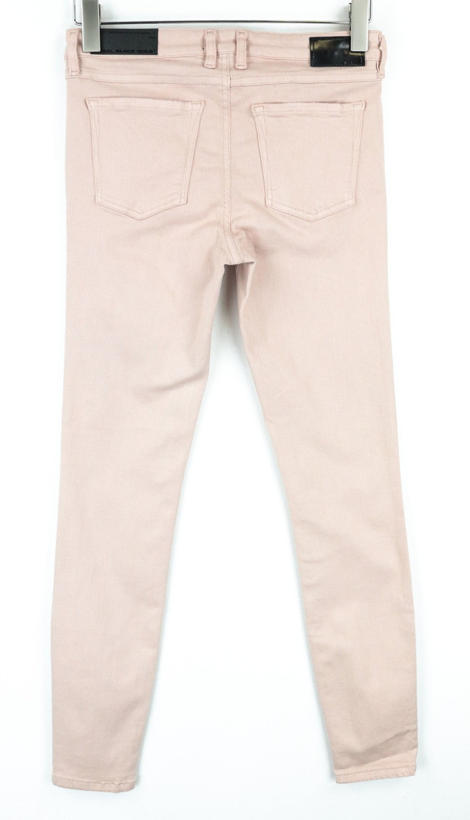 DIESEL BLACK GOLD Type-161C BG8M1 moteriškos W27 rožinės itin aptemptos trumpintos tamprios kelnės 