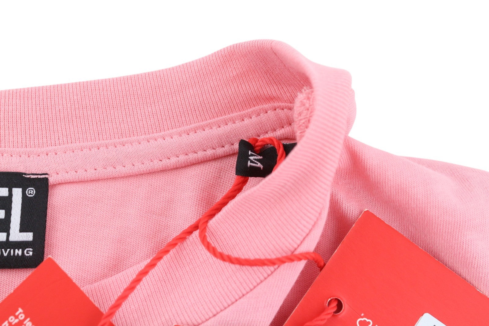 DIESEL D-Egor-New-Ita-Foil moteriška suknelė M rožinė trumpomis rankovėmis trikotažo laisvalaikio mini 