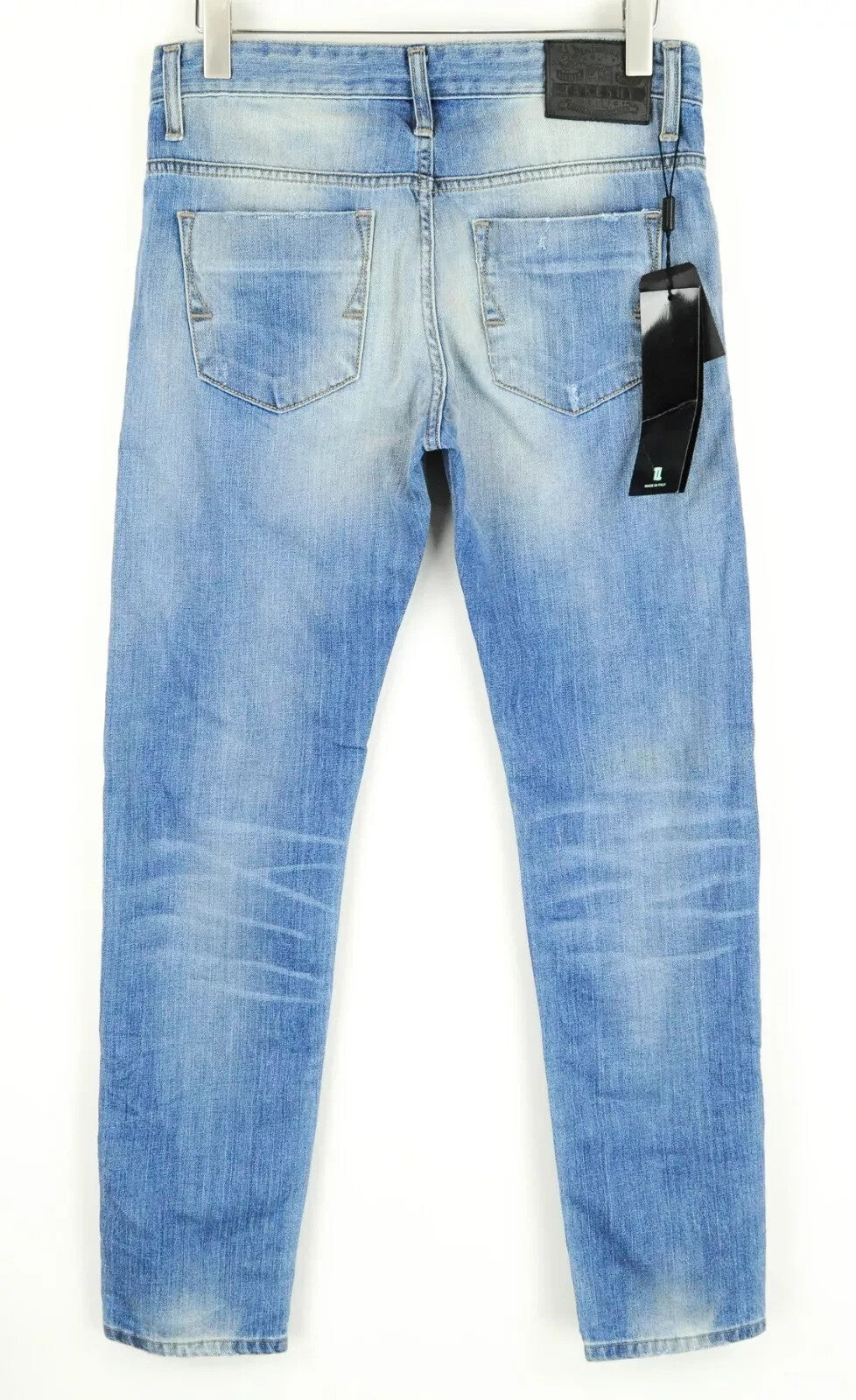 TAKESHY KUROSAWA W32 Mens Light Wash Ripped Slim  Cotton Jeans