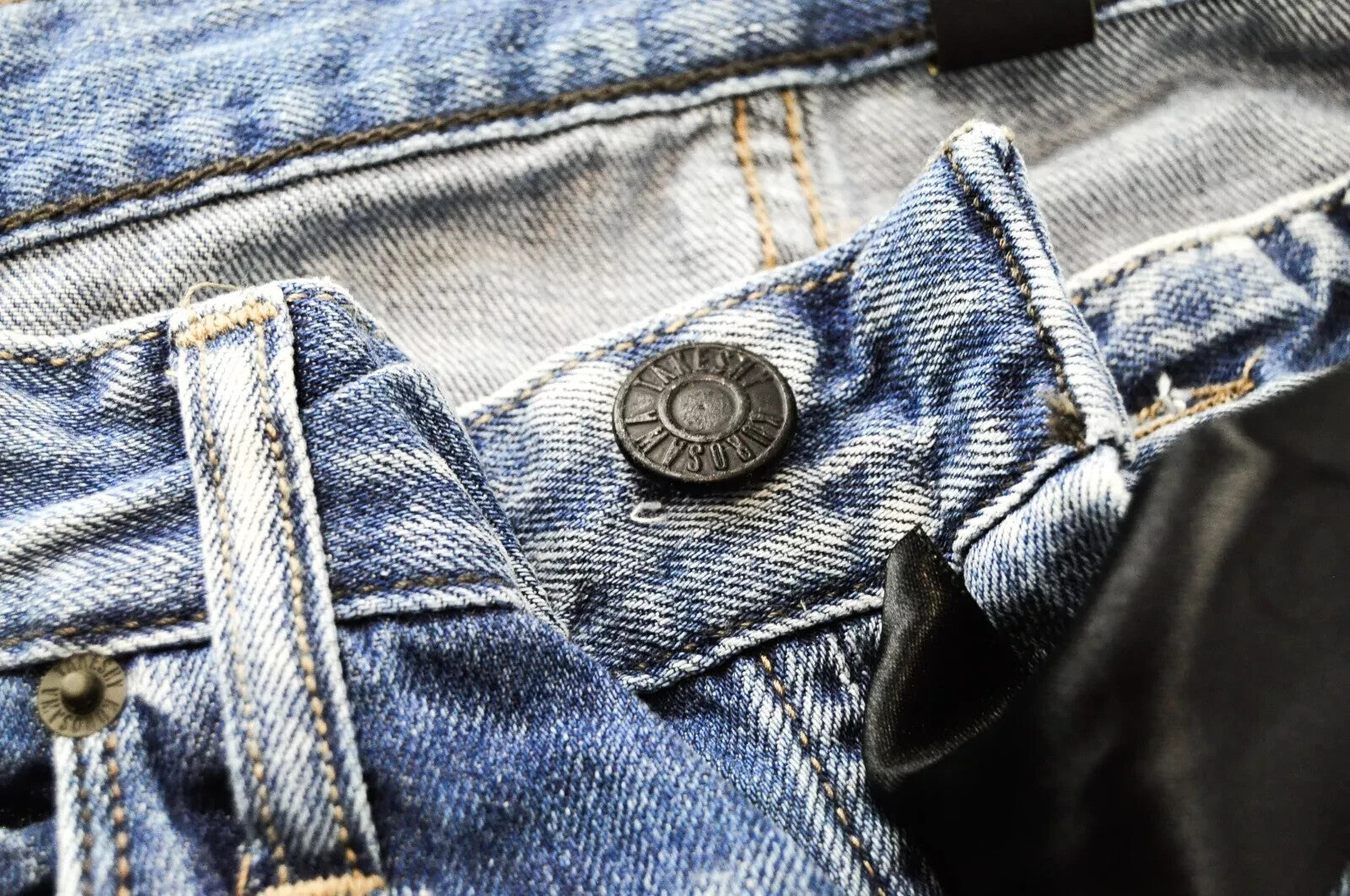 TAKESHY KUROSAWA W32 Mens Light Wash Ripped Slim  Cotton Jeans