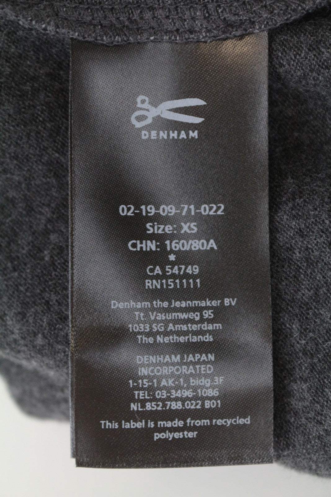 DENHAM Showa Women's XS Knit Jumper Grey Scoop Neck Tight Fit Stretch Sweater