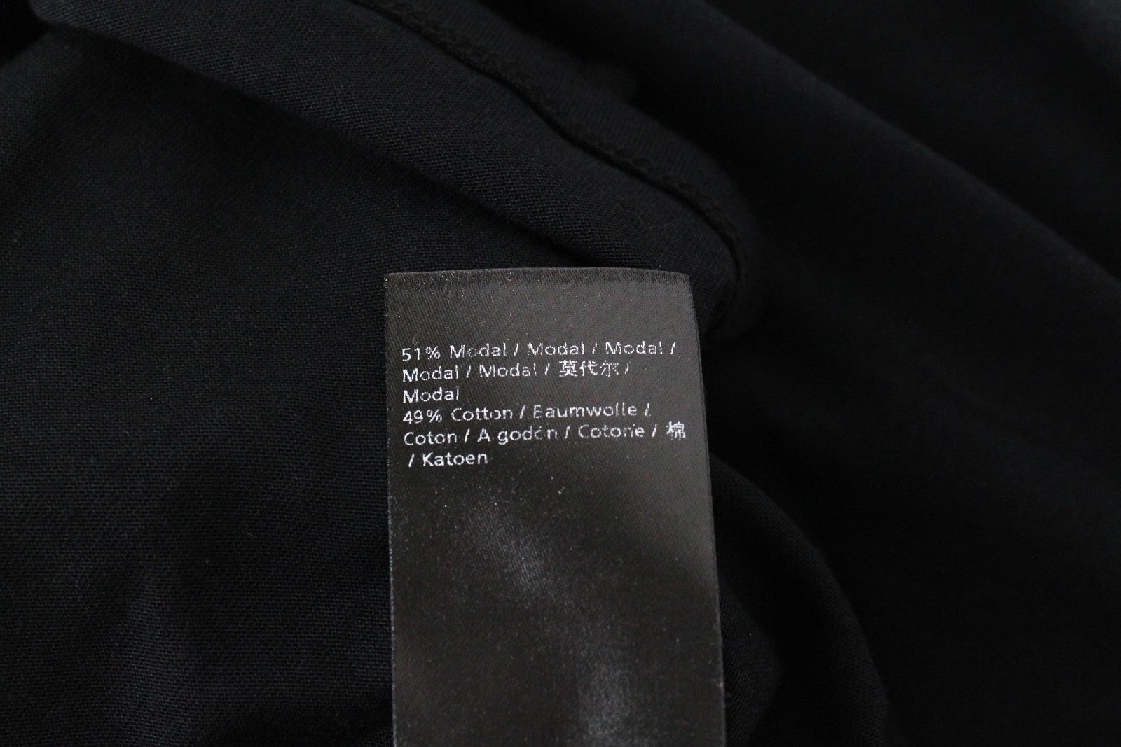 DENHAM Baldwin XS Women's Black Long Sleeve Henley Tee Cotton Blend Casual