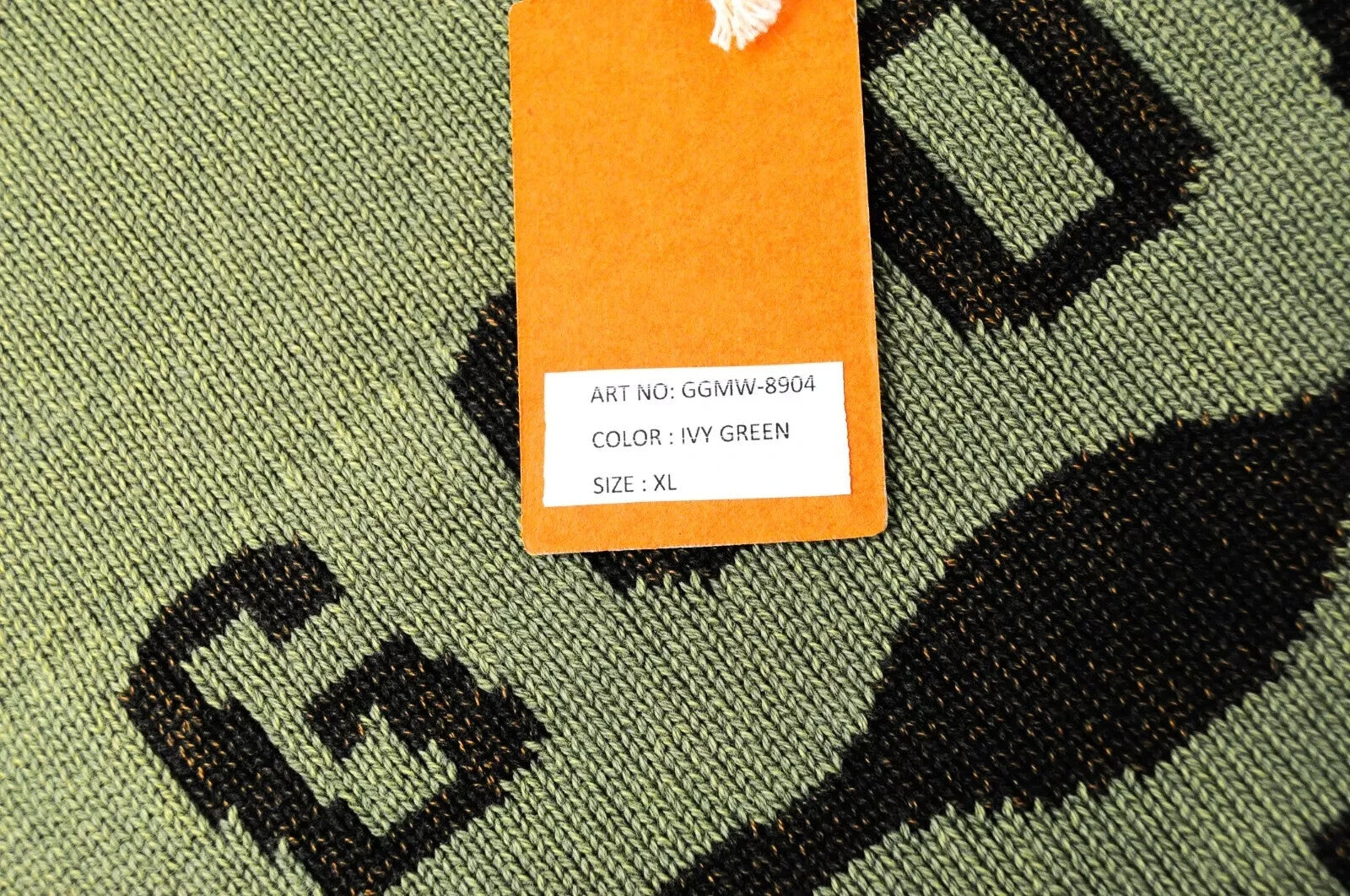 GOOD GENES XL dydžio gebenės žalios spalvos vyriškas megztinis su ilgu megztiniu užsegimu 