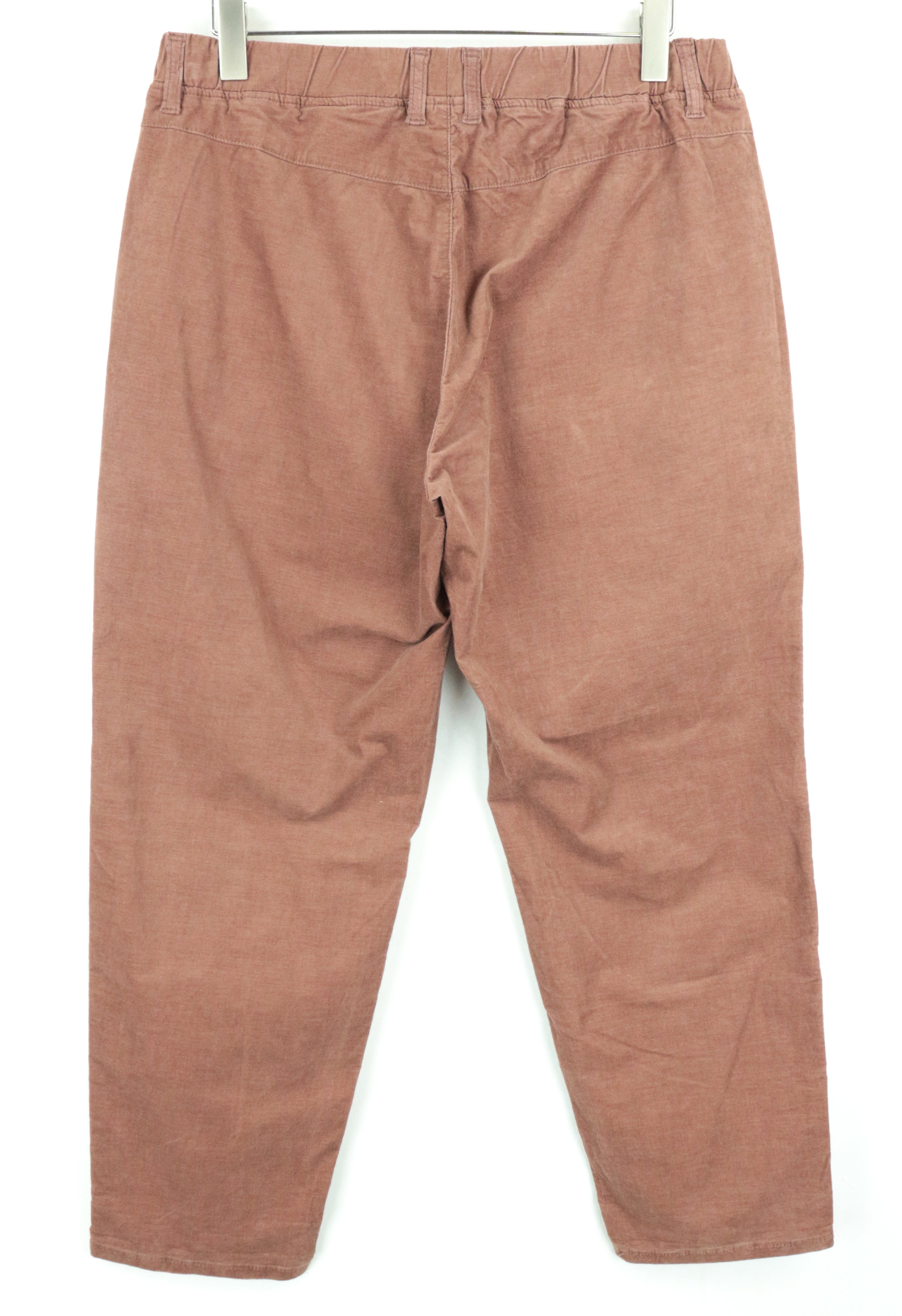 LOUNGE NINE Women's Trousers 42 Brown Corduroy Straight Cotton Pull-On Pants