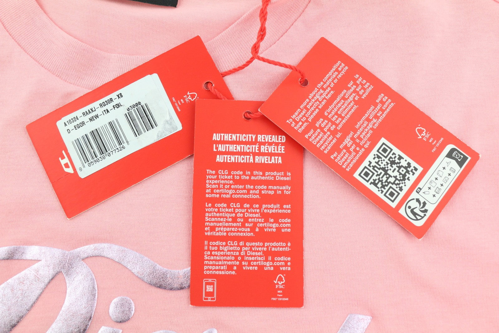 DIESEL D-Egor-New-Ita-Foil moteriška suknelė XS, rožinė, trumpomis rankovėmis, trikotažo stiliaus, laisvalaikio, mini suknelė 