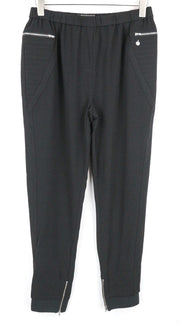 MAISON SCOTCH moteriškos kelnės M juodos, užtraukiamos, tamprios, laisvalaikio stiliaus, su užtrauktuku ir kišenėmis 