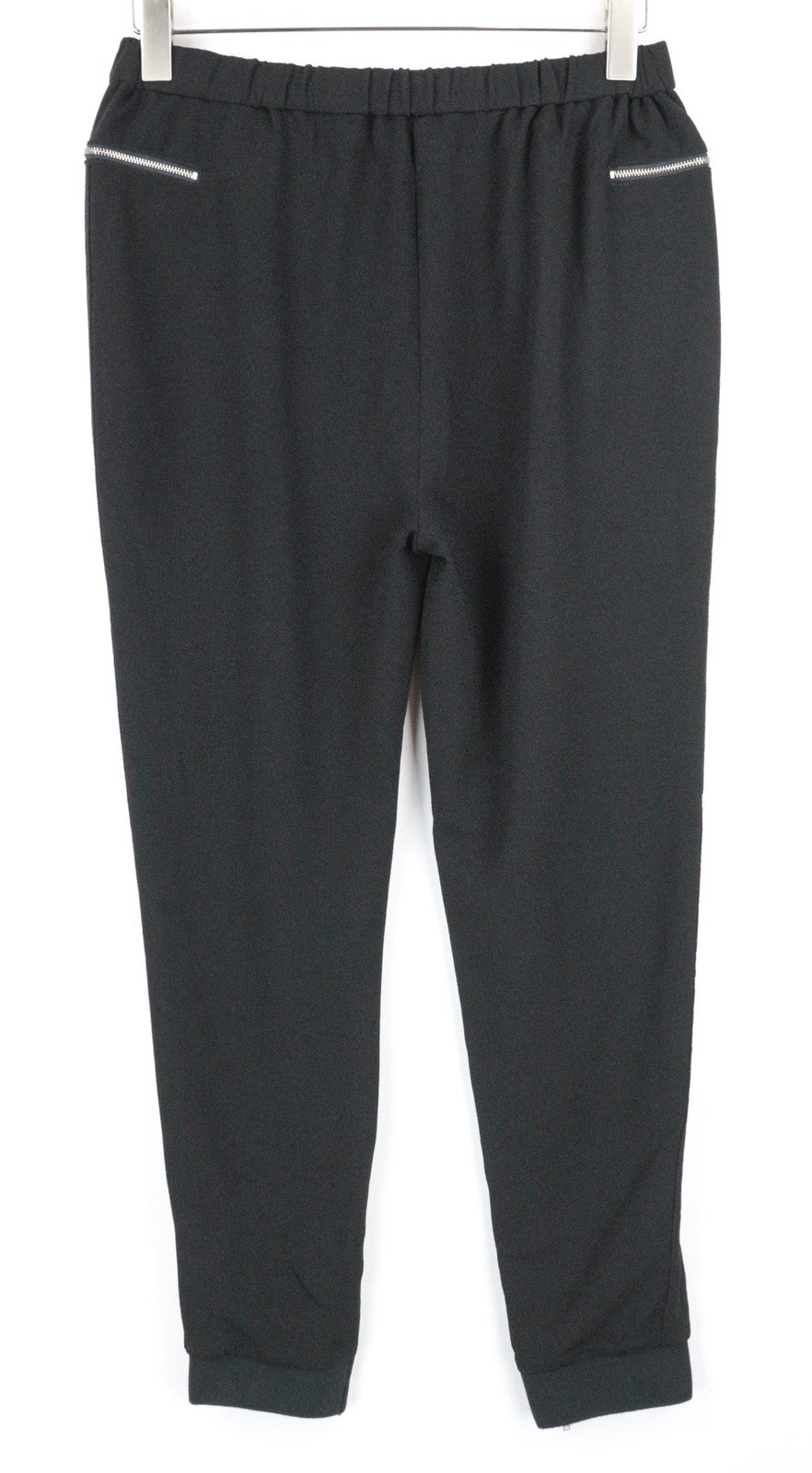 MAISON SCOTCH moteriškos kelnės M juodos, užtraukiamos, tamprios, laisvalaikio stiliaus, su užtrauktuku ir kišenėmis 