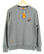 „GOOD GENES S“ vidutinio pilkumo medvilninis džemperis su apvalia kaklo iškirpte ir siuvinėtu audiniu vyrams 