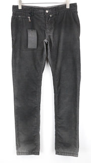 RICHMOND Men's Trousers 48 Grey Corduroy Cotton Slim Fit Casual Stretch Style