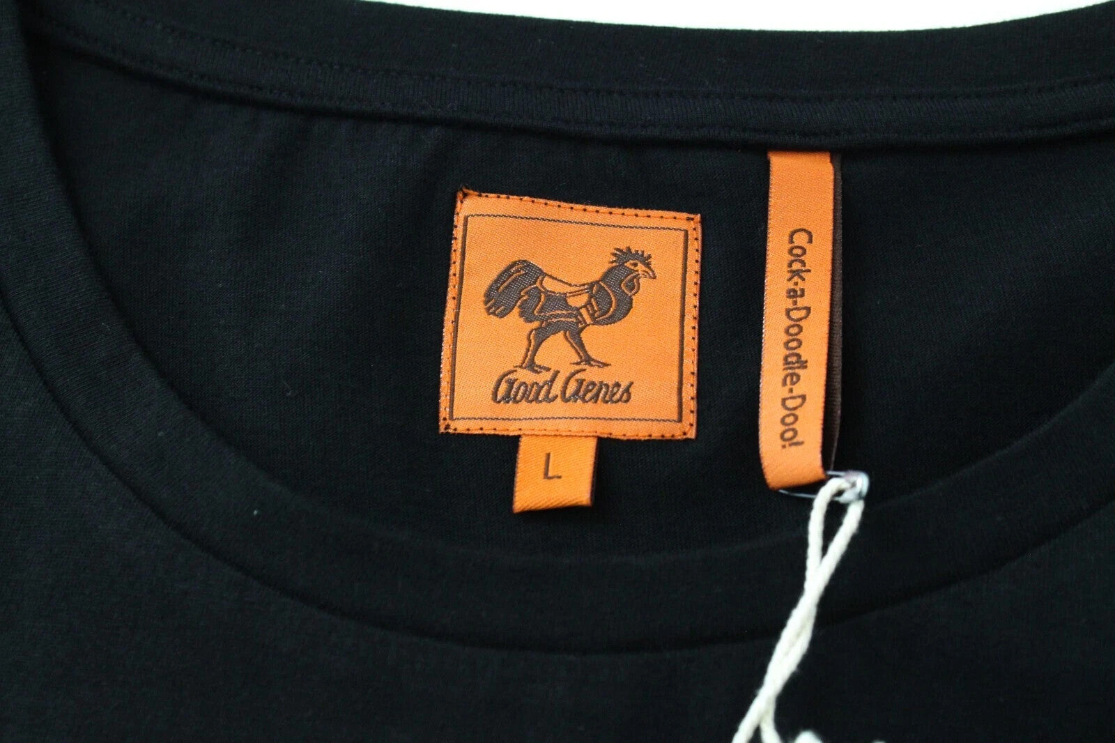 GOOD GENES L vyriški juodi marškinėliai su gaidžio raštu ir medvilniniais marškinėliais su įtvaru vasarinei dienai 