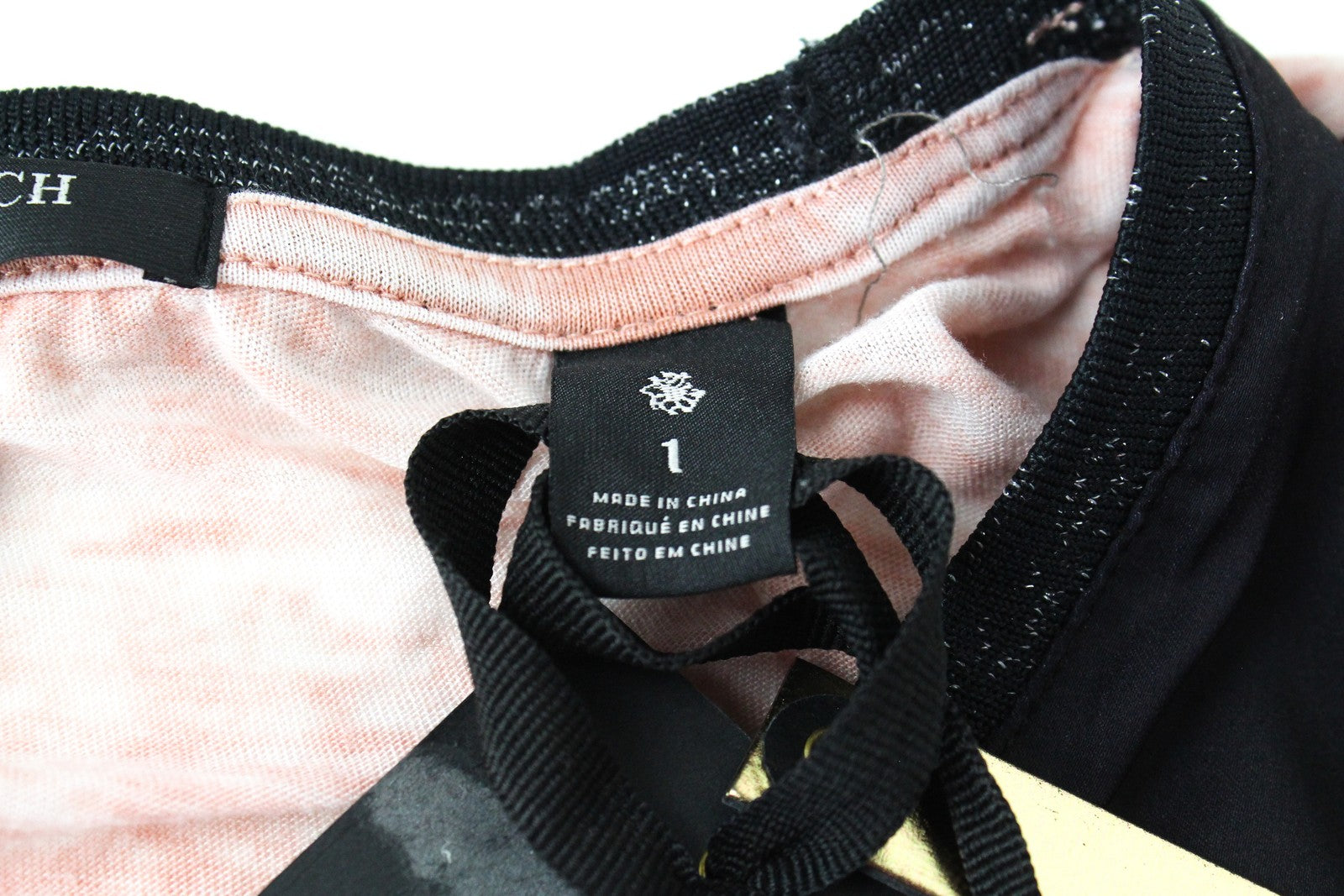 MAISON SCOTCH Women's S Pink Cotton Blend T-Shirt Disco Theme Lightweight