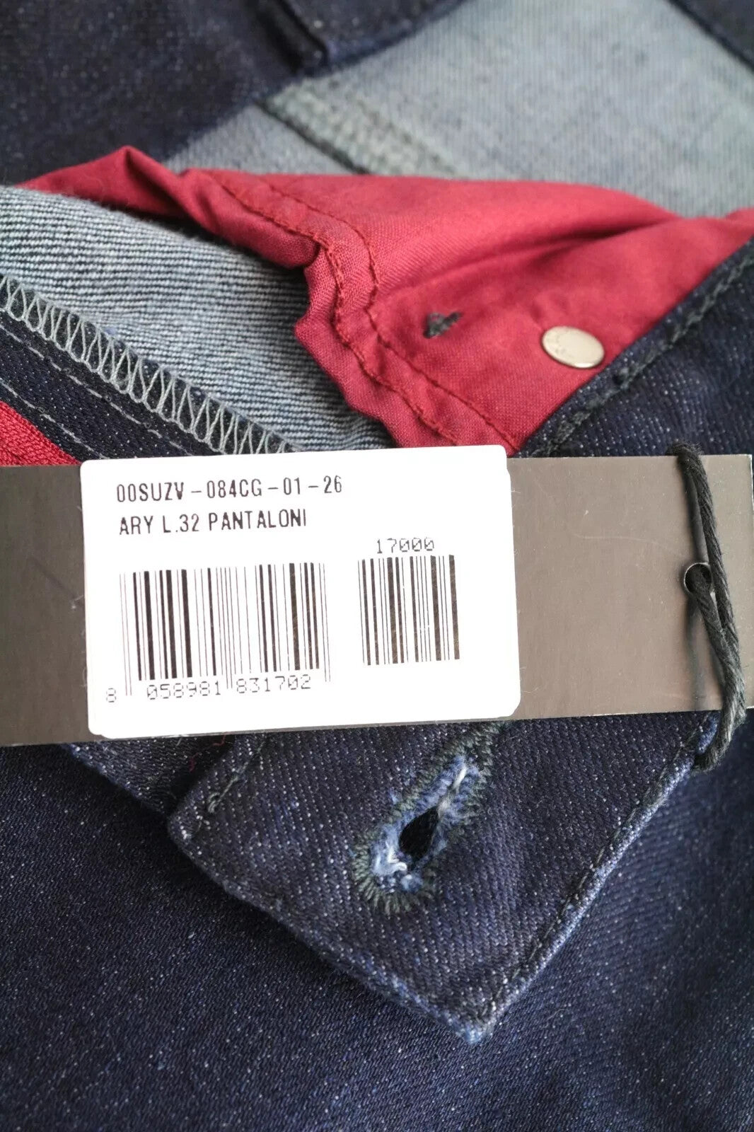 DIESEL Ary 084CG moteriški džinsai W26 L30 aukštu juosmeniu, tamprūs, tiesūs, mėlyni, medvilniniai 