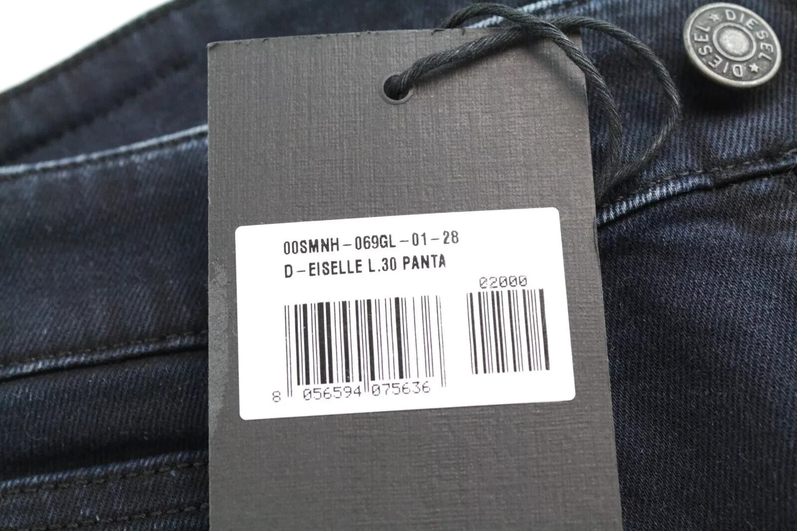 DIESEL D-Eiselle 069GL moteriški W28 L30 tiesūs mėlyni tamprūs medvilniniai džinsai tamprūs 