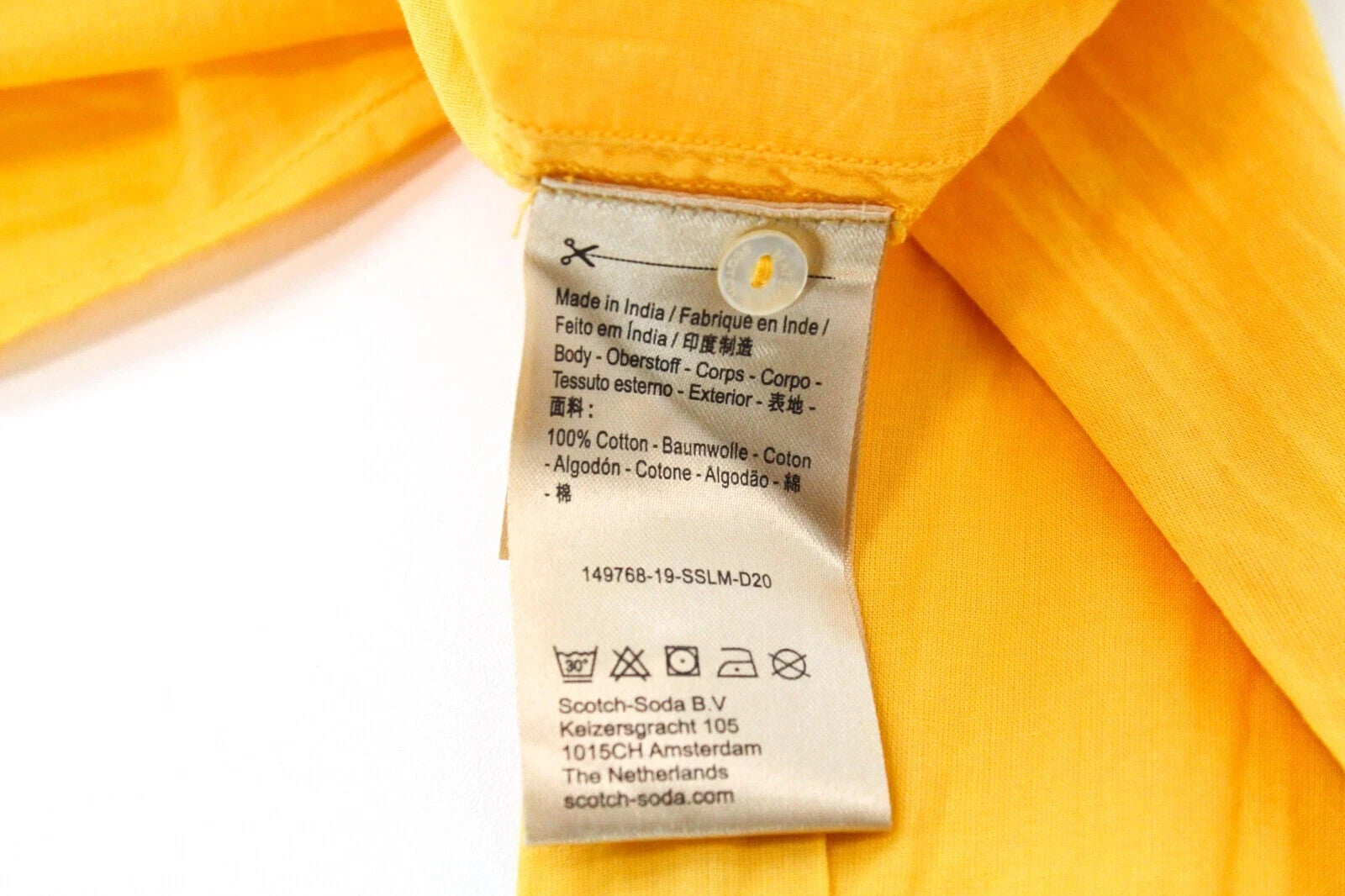 MAISON SCOTCH Palm Cove Shirt M Orange Cotton Button-Up Pocketed Womens Top