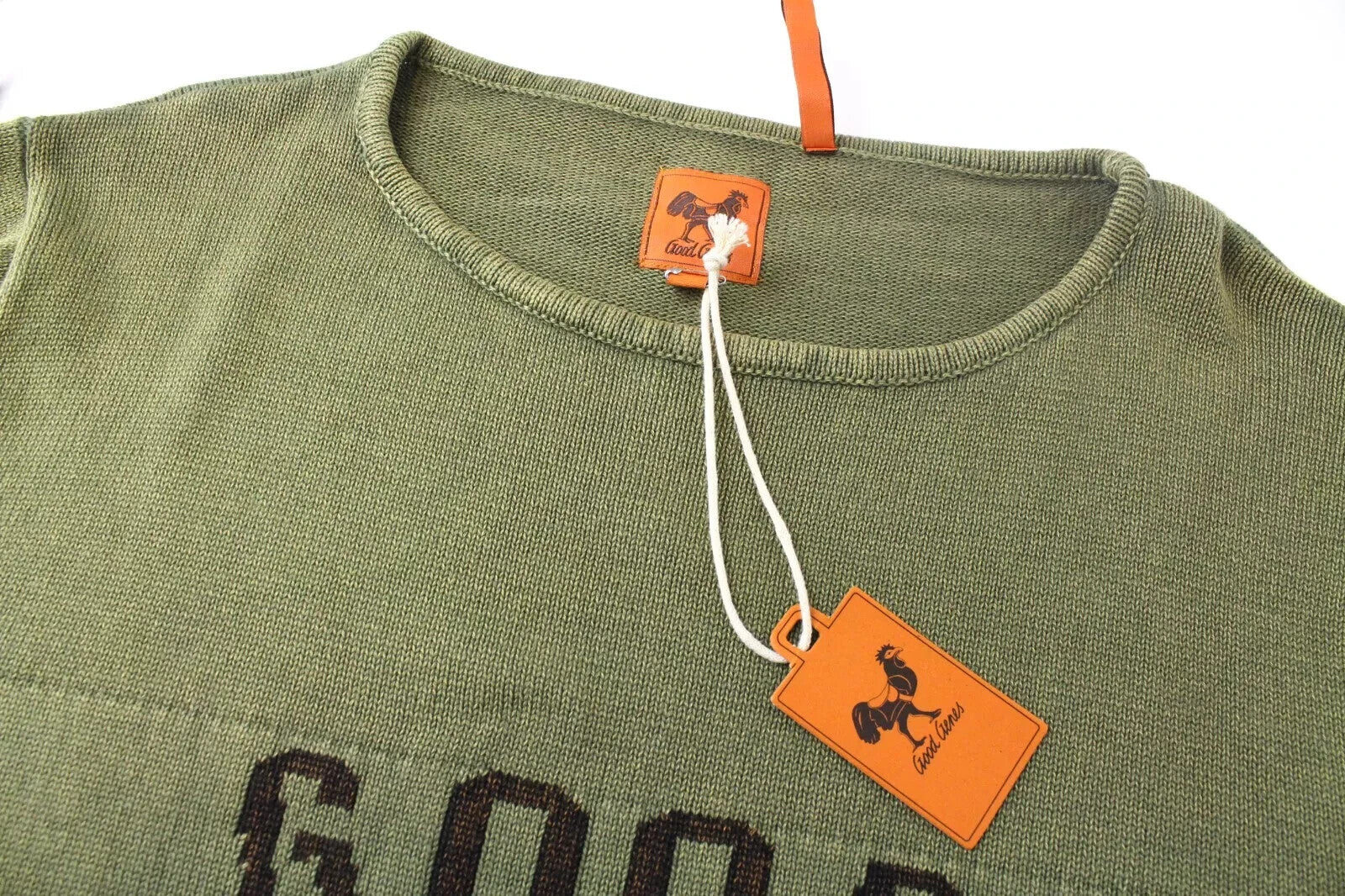 GOOD GENES XL ilgio gebenės žalios spalvos apvalios kaklo megztinis, aptemptas vyriškas megztinis 