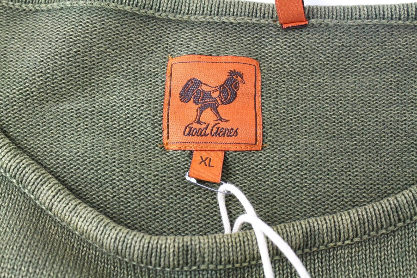 GOOD GENES XL ilgio gebenės žalios spalvos apvalios kaklo megztinis, aptemptas vyriškas megztinis 