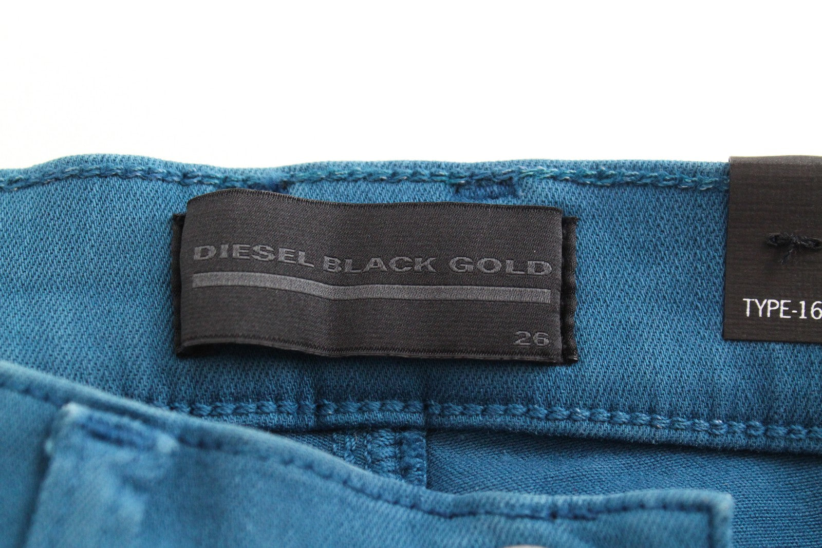 DIESEL BLACK GOLD Type-165A BG8JU moteriški W26 mėlyni aptempti tamprūs džinsai 