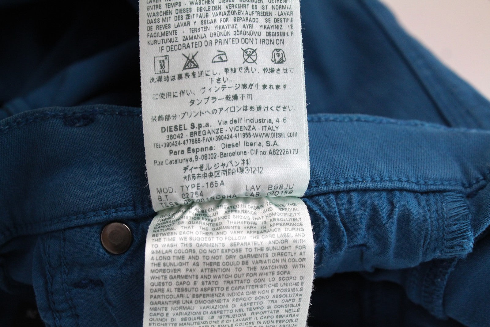 DIESEL BLACK GOLD Type-165A BG8JU moteriški W26 mėlyni aptempti tamprūs džinsai 