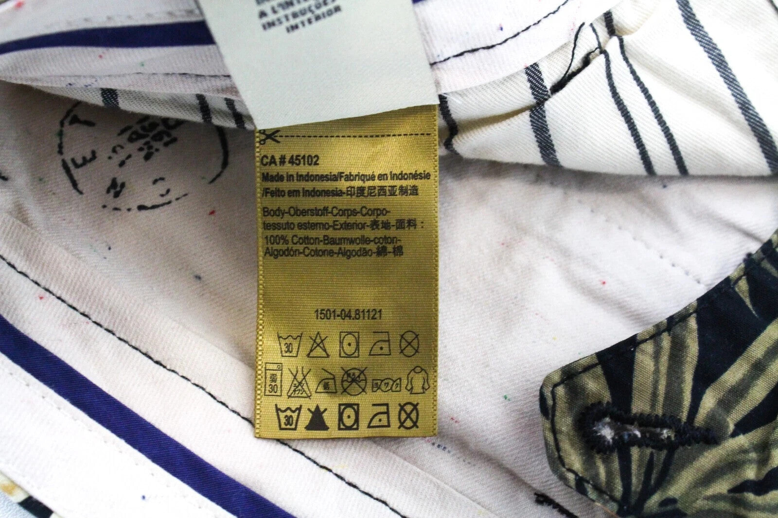 SCOTCH & SODA W30 Leaf Print Cotton Chino Shorts Pocketed Mens Summer Style