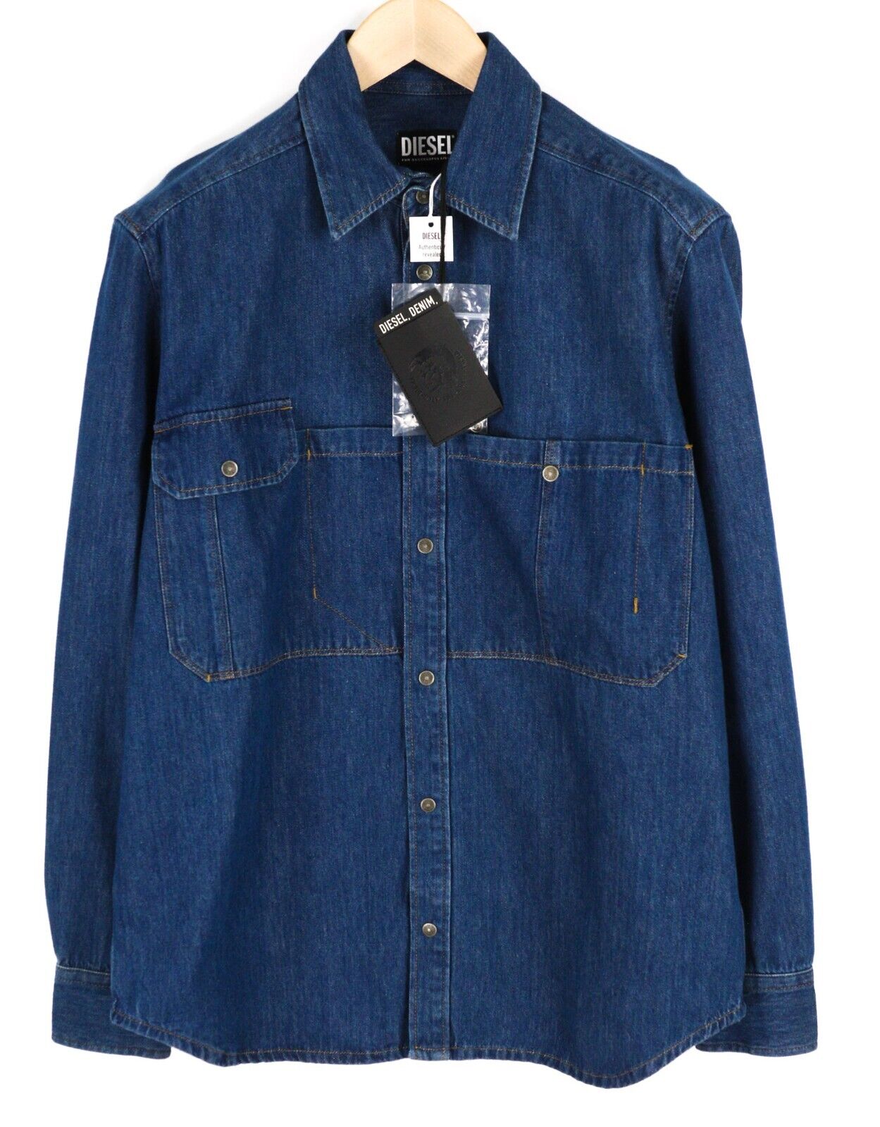 DIESEL D-Milly-Sp vyriški marškinėliai XL dydžio, su spaudėmis, išplatinta apykakle, mėlyni. RRP 195 €.