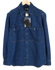 DIESEL D-Milly-Sp vyriški marškinėliai XL dydžio, su spaudėmis, išplatinta apykakle, mėlyni. RRP 195 €.