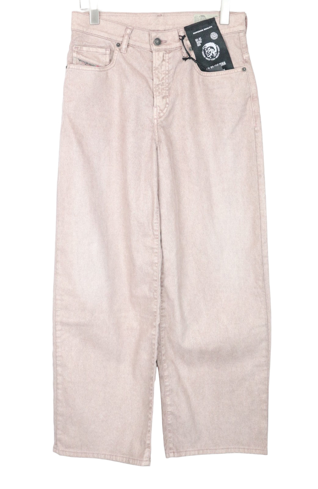 DIESEL Widee 0091T moteriški W28 L30 platėjantys džinsai rožiniai, tiesūs, tamprūs, įprasto dydžio 