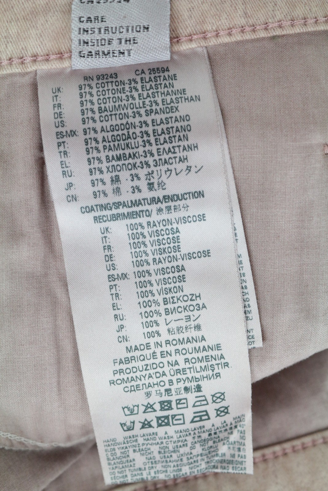 DIESEL Widee 0091T moteriški W28 L30 platėjantys džinsai rožiniai, tiesūs, tamprūs, įprasto dydžio 