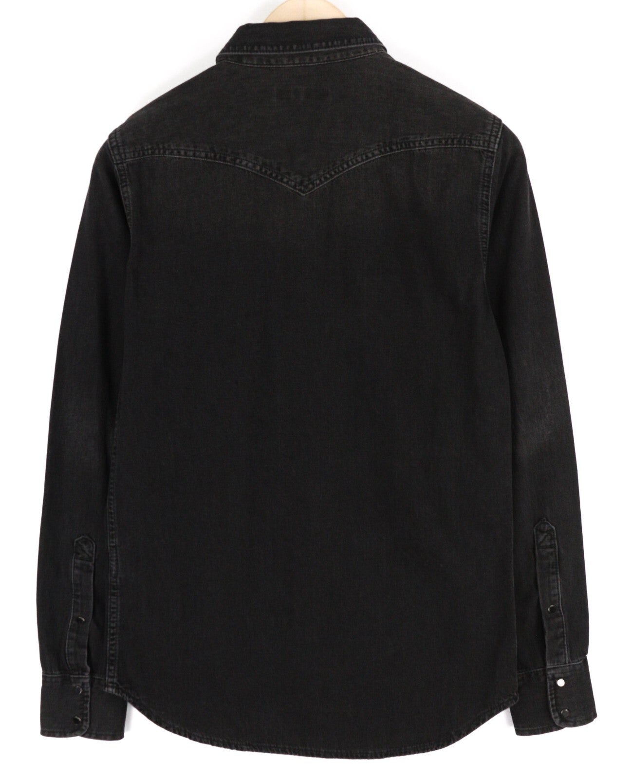 DIESEL „New-Sonora“ vyriški marškinėliai S, RRP 120 €, vesterno stiliaus, skalbti juodi, su sagomis ir kišenėmis.